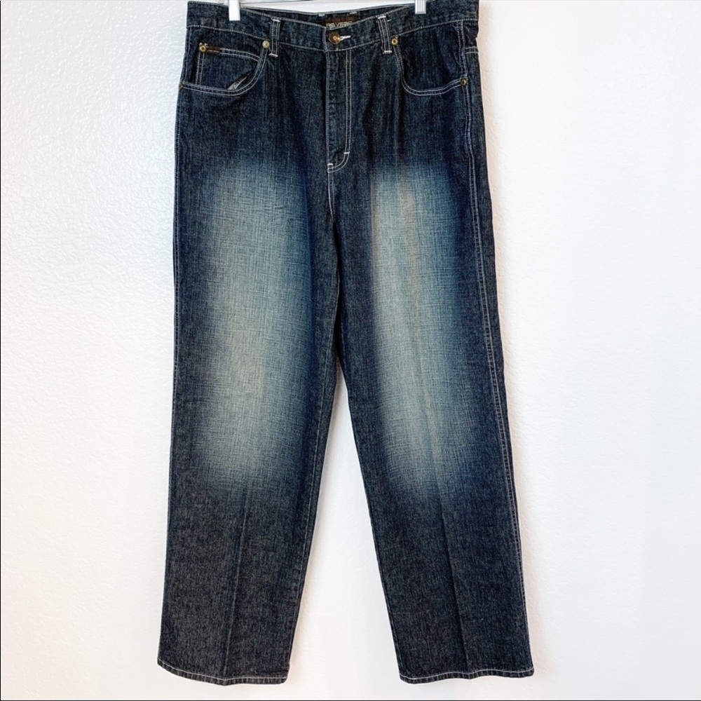 Vintage Re:Verb Mens Baggy Skater Dark Wash Denim Loose Jeans 36 X 32 XL 36x32